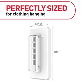 Command folding clothes hanger uses adhesive strips for damage-free wall mounting.