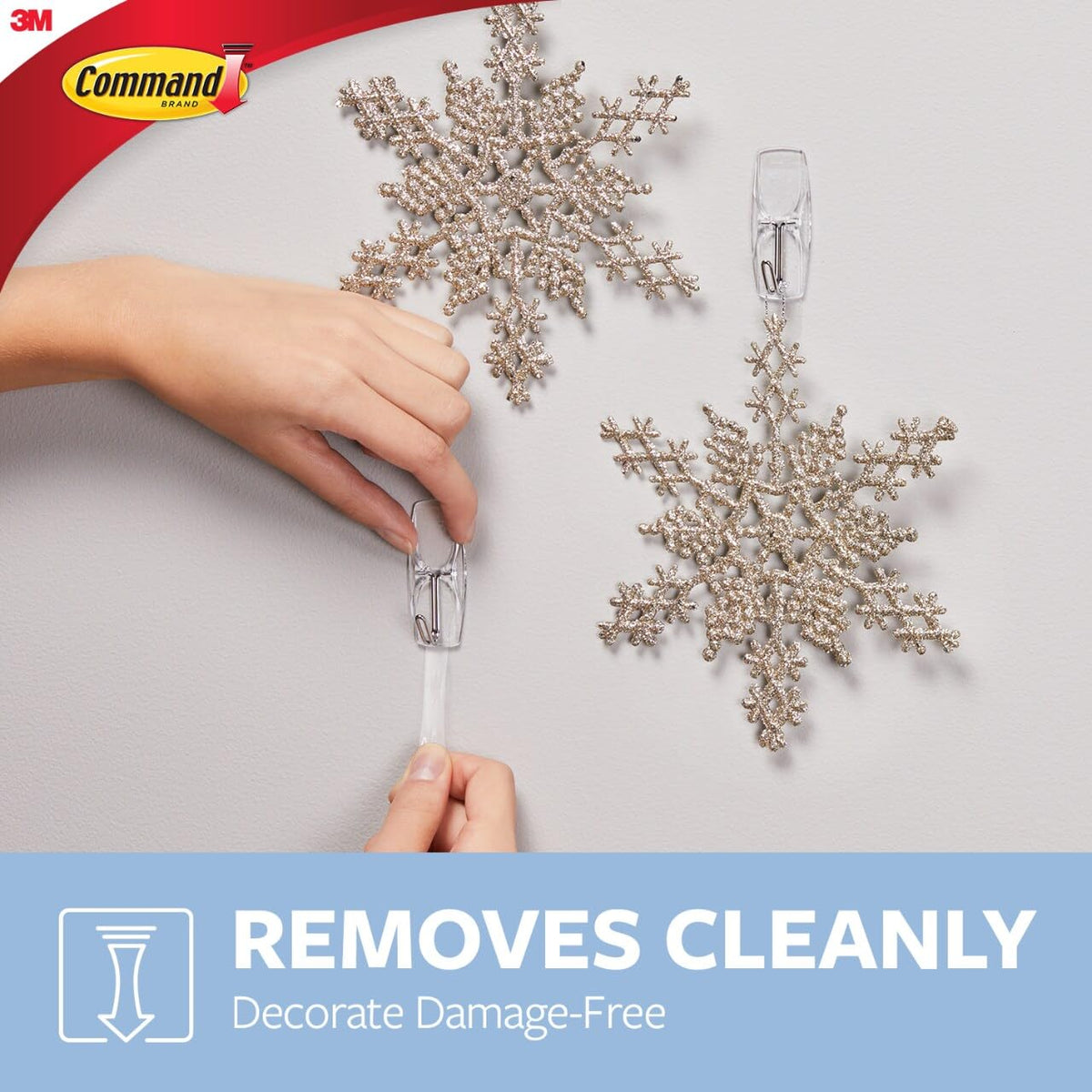 Command Hook installation on painted wall demonstrates damage-free hanging and versatility.