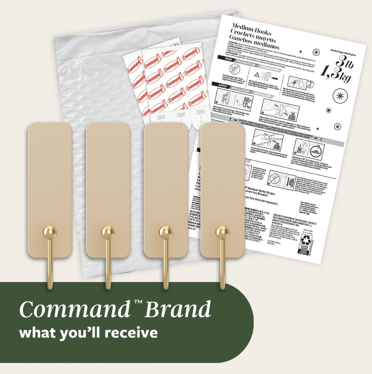 Command Latte dog leash display in entry or mudroom.