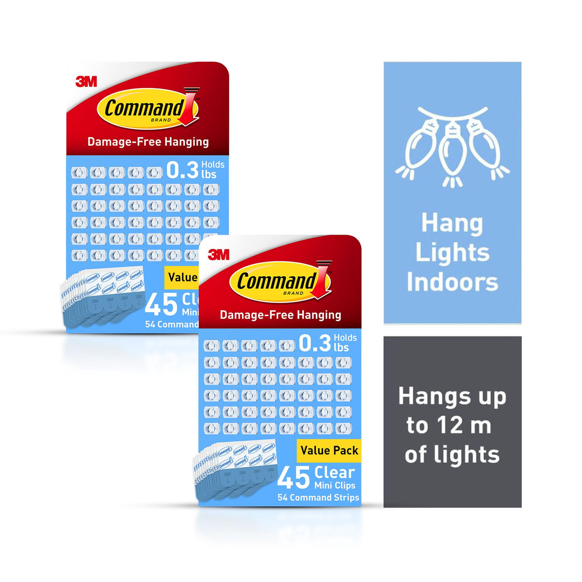 Clear glass and tile surfaces with Command clips stay residue-free.