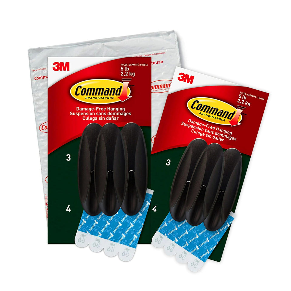 Command Outdoor bronze hooks with wreath on door showing six-hook setup for seasonal décor
