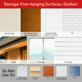 Porch décor secured by Command Bronze Hooks on exterior wall