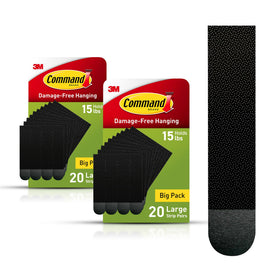 Command picture hanging strips provide damage-free hanging for frames on walls.