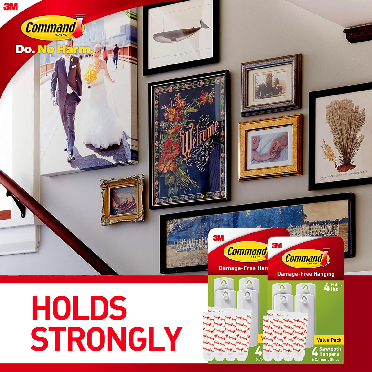 Command remover cleanly leaves no adhesive residue after rearranging.