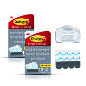 Command Round Cord Clips Kit on wall for damage-free cable organization