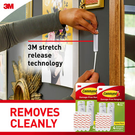 Command strong versatile hangers on painted walls, glass, tile, or metal.