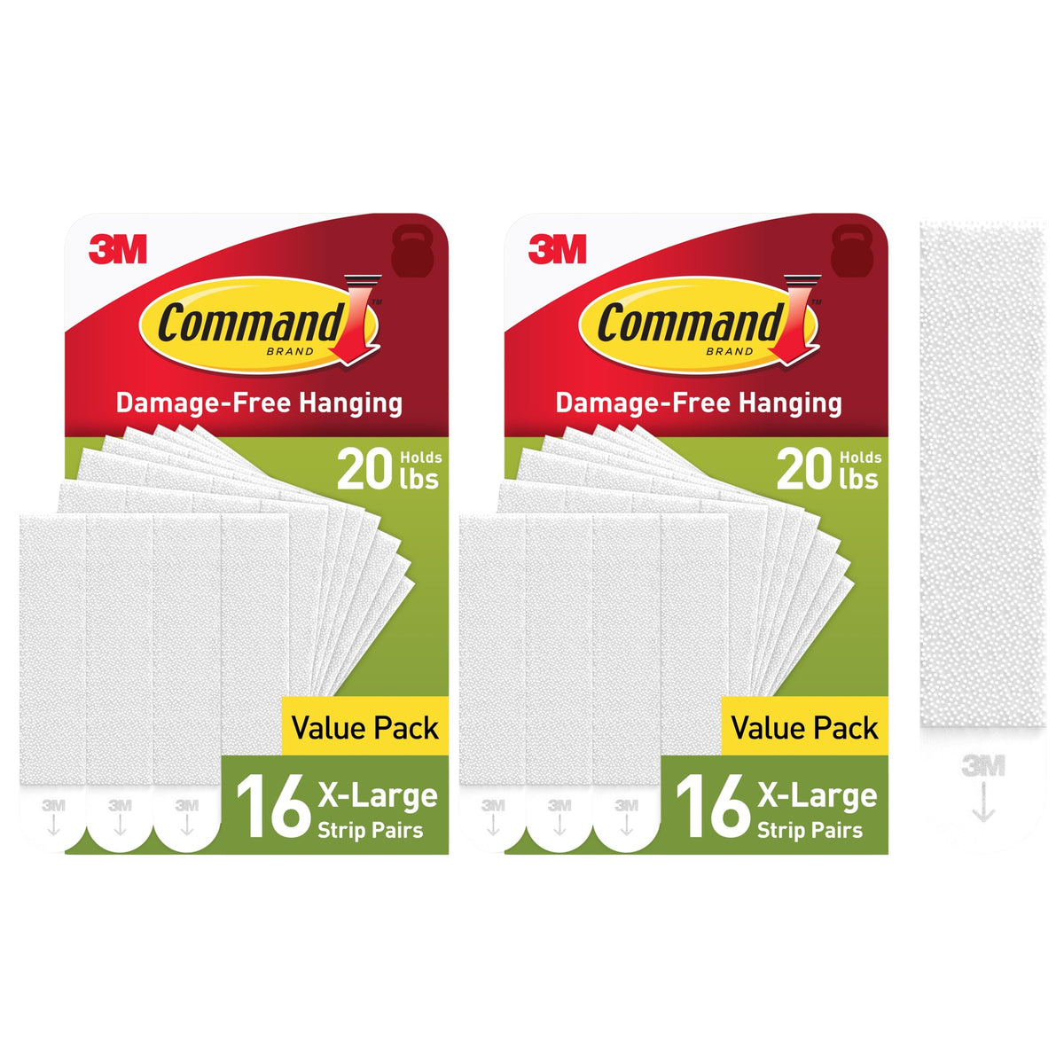 Command XL heavyweight strips package front for damage-free mounting.
