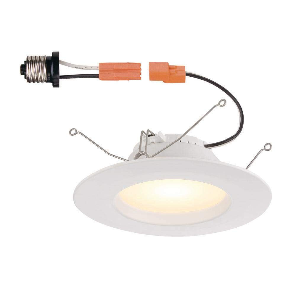 Commercial Electric 5-6 inch white recessed LED trim T65 for glare-free ambient lighting.