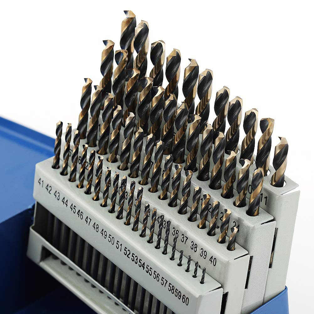 COMOWARE 60pcs drill bit set in labeled case for quick access and organization.