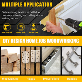 COMOWARE 8 size hinge drill kit covers common door and window hinges