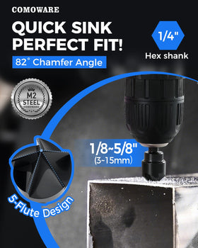 COMOWARE bolt deburring tool performing external chamfering