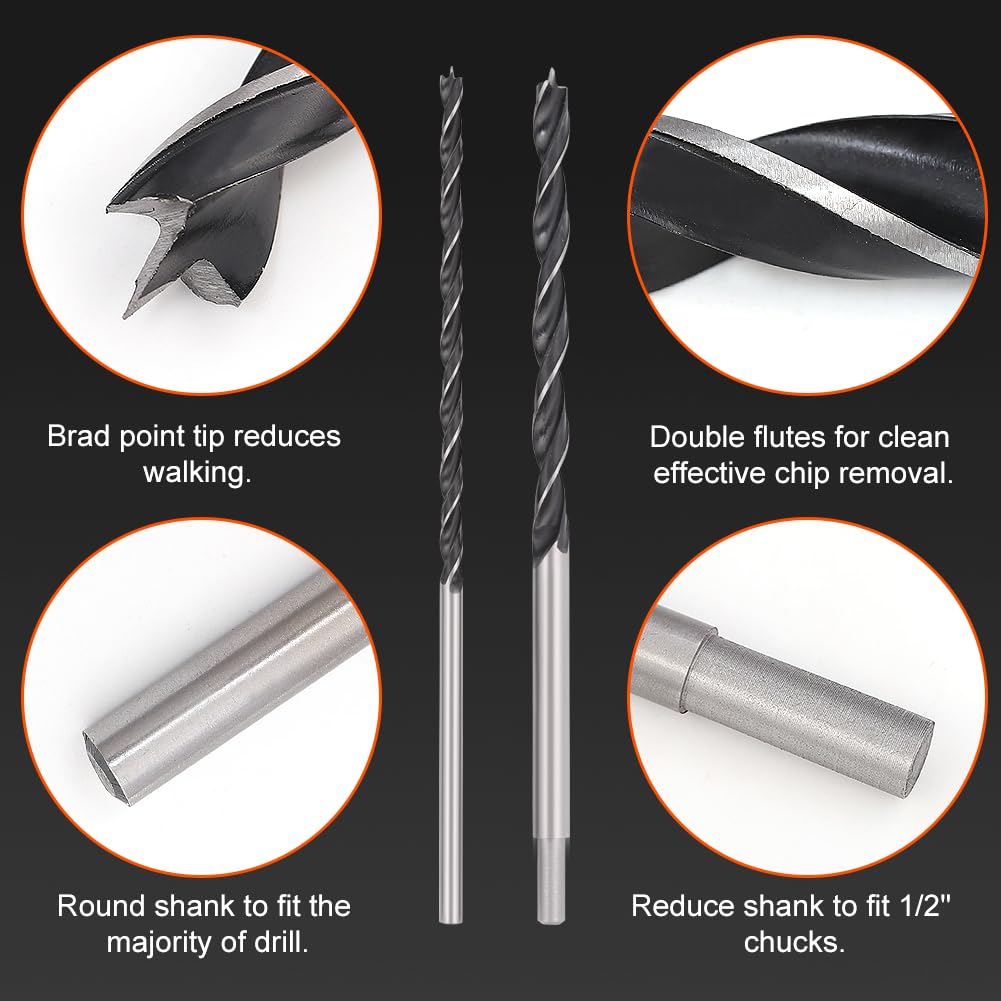 COMOWARE Brad Point drill bit one-quarter inch for accurate entry in dense wood