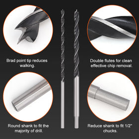 COMOWARE Brad Point drill bit one-quarter inch for accurate entry in dense wood