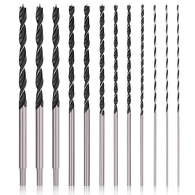 COMOWARE 12-inch Brad Point drill bit set with round shank for stable drilling.
