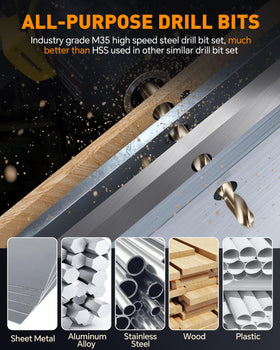 COMOWARE copper/cast iron metal drill bit handles hard metals.