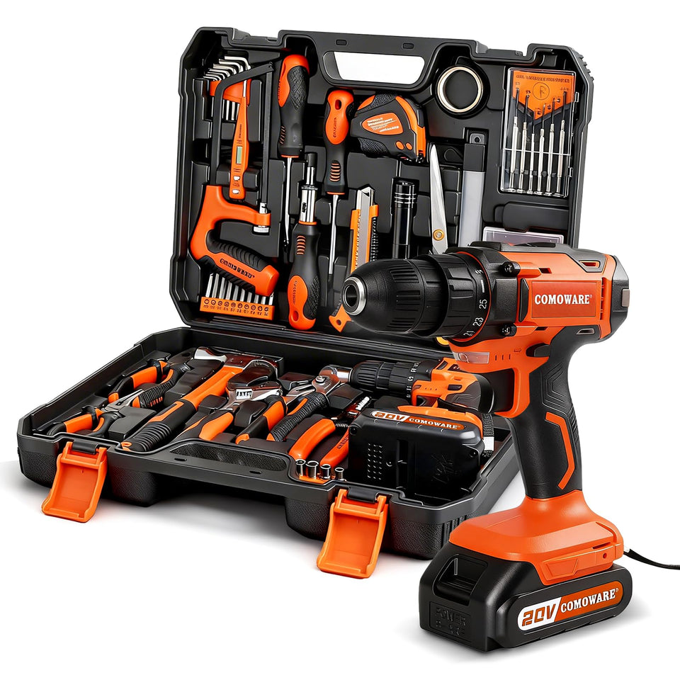 COMOWARE 20V cordless drill in action for quick home projects and repairs.