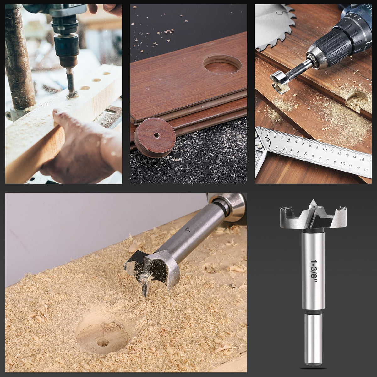 COMOWARE Forstner bits are ideal for installing hinges and door knobs