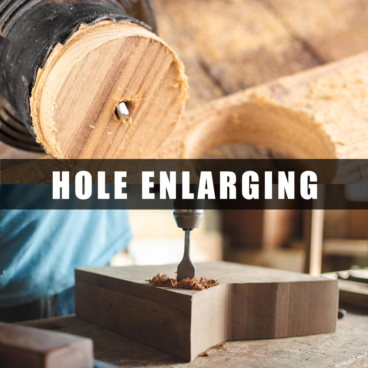 COMOWARE hole saw kit includes sizes to cut through thick materials.