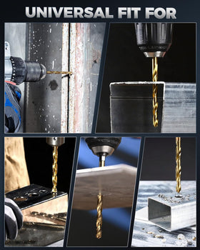 COMOWARE metal, wood, and plastic drilling versatility with a reliable bit set.