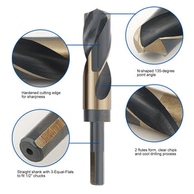 COMOWARE reduced shank drill bit 11-16 inch for tight spaces and durability