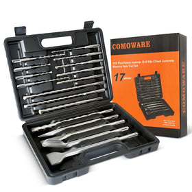 COMOWARE rotary hammer drill bits in storage case for organized project readiness.