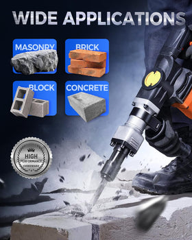 COMOWARE SDS-plus shank for quick bit changes.