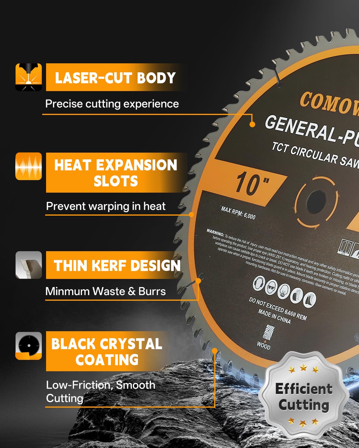 COMOWARE teflon anti-stick coating minimizes residue for easier cleaning.