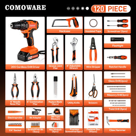 COMOWARE tool set in plastic toolbox organized for easy storage and transport.
