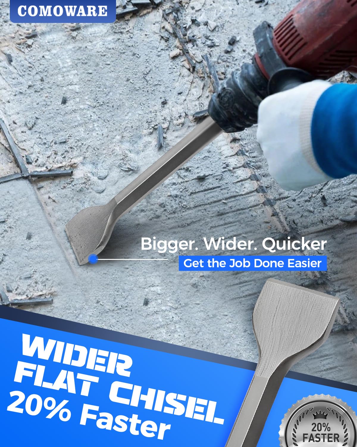 COMOWARE U-groove chisel for grooves and removal.