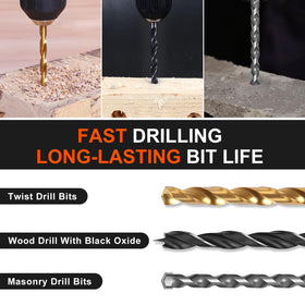 COMOWARE wood drill bits for clean holes from soft to hardwood.