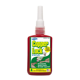 ComStar Copper Lock bottle demonstrates quick no-heat bonding for fast leak sealing.