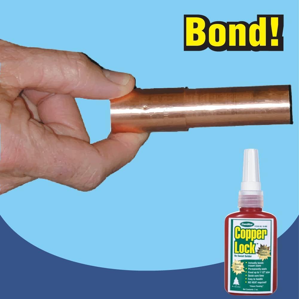 ComStar Copper Lock pipe joint illustrating universal compatibility with yellow metals.