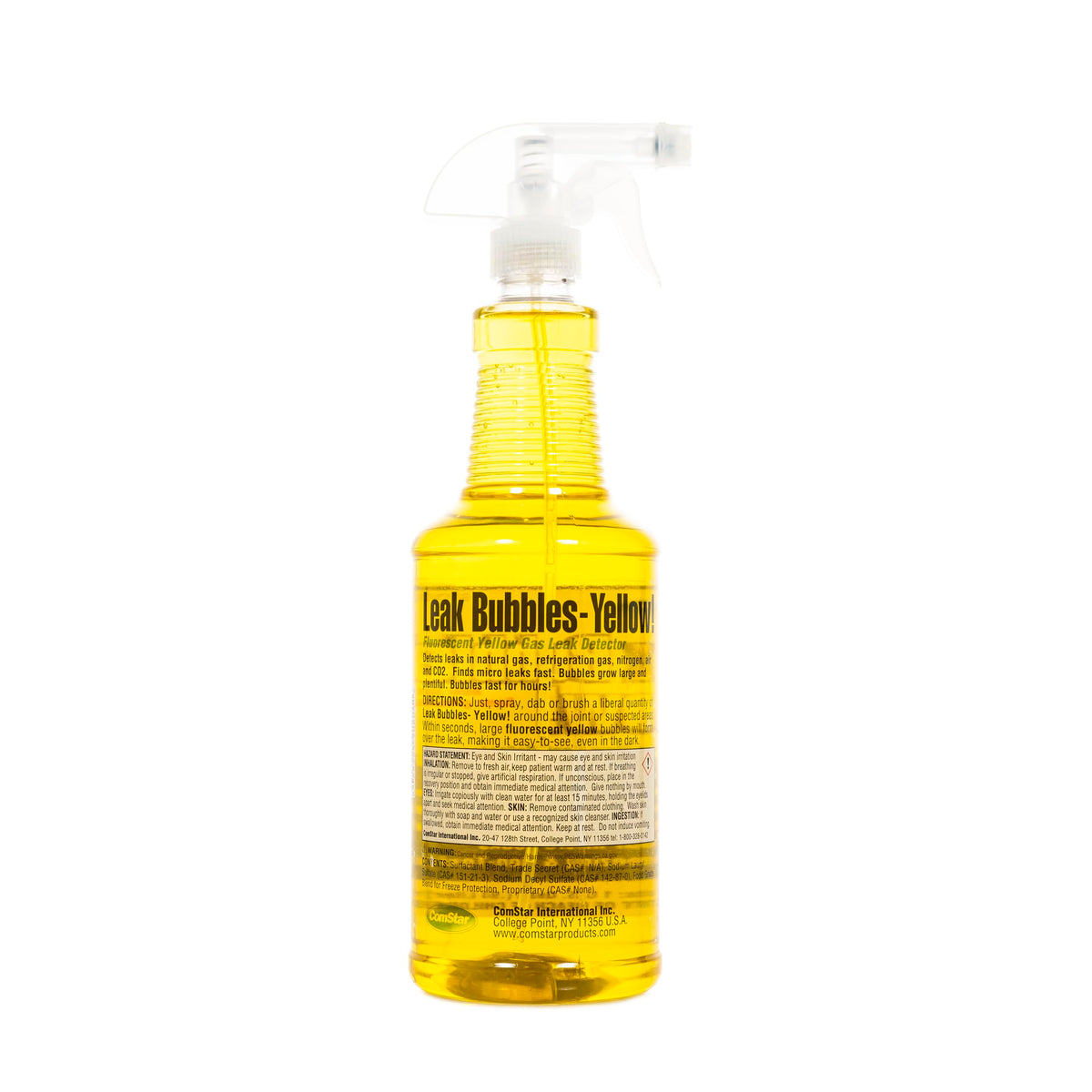 ComStar Leak Bubbles Yellow closeup highlights bubble formation for micro-leak detection.