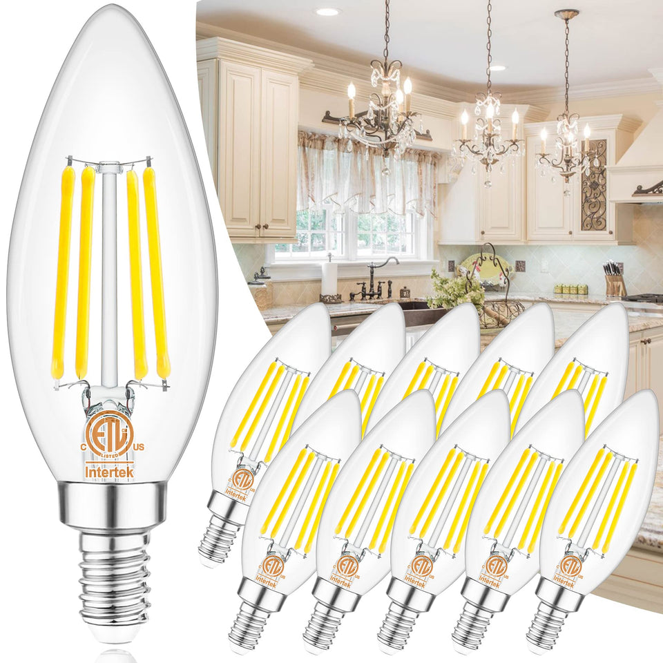 Comzler E12 LED bulb dimmable for chandeliers with 40W equivalent brightness