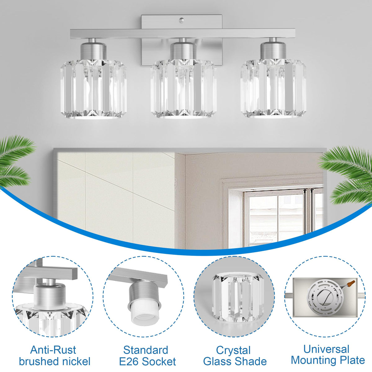 comzler clear glass shades create a clean glow that enhances task lighting.