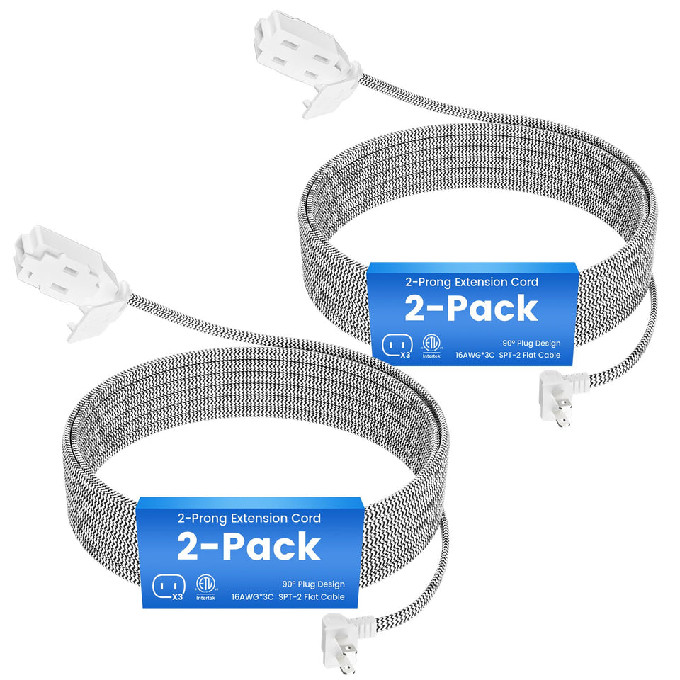 Conable 2-prong extension cord 15ft for reliable indoor power access.
