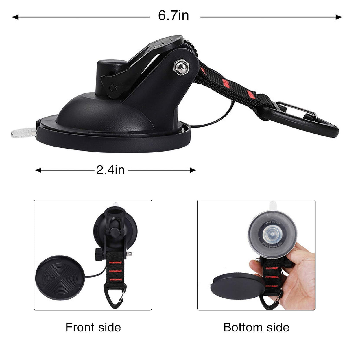 CONBOLA suction cup hooks mounted on car door demonstrate strong hold.