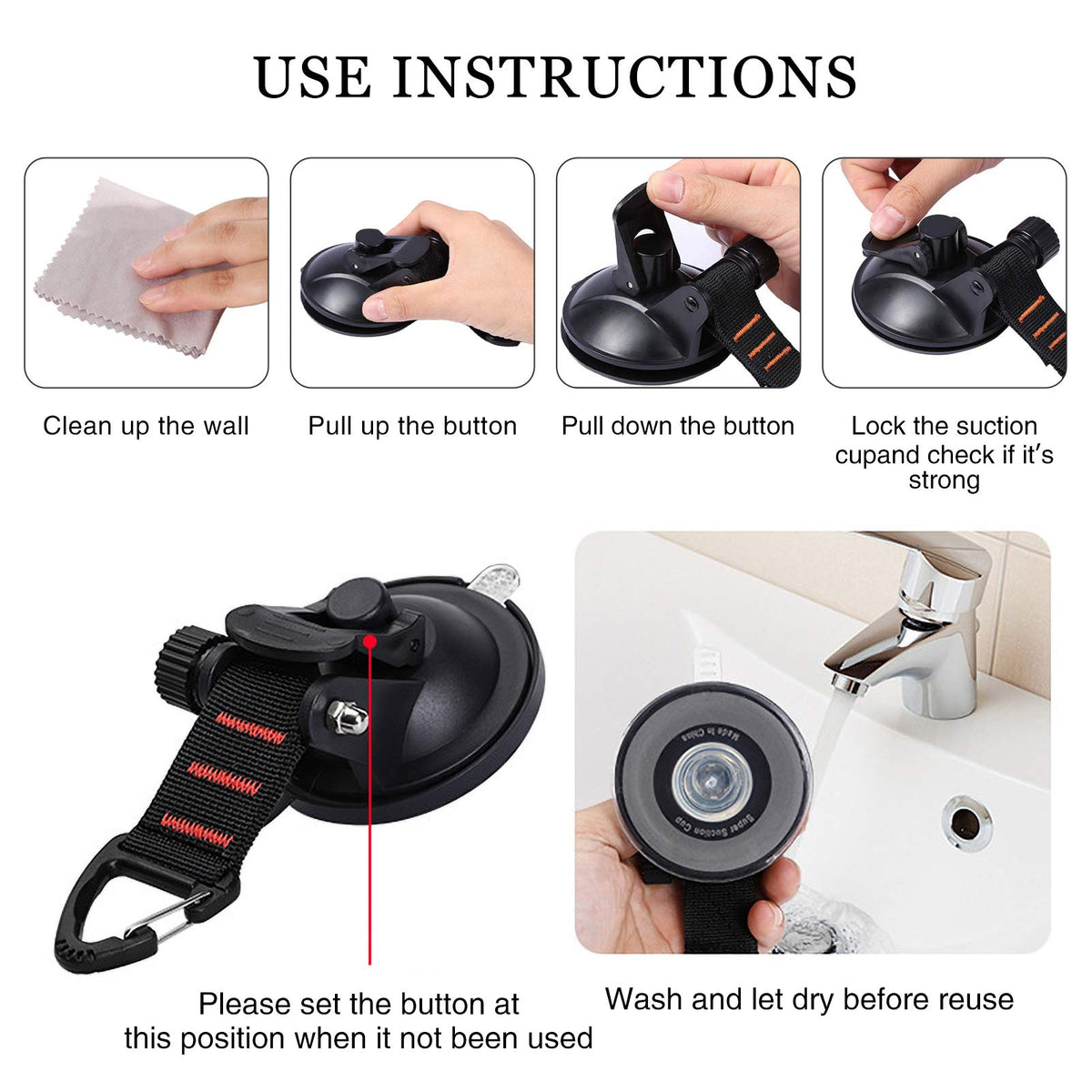CONBOLA suction cup hooks rotatable hook for flexible hanging options.