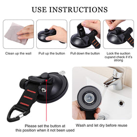 CONBOLA suction cup hooks rotatable hook for flexible hanging options.
