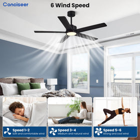 Conciseer six-speed settings for adjustable airflow