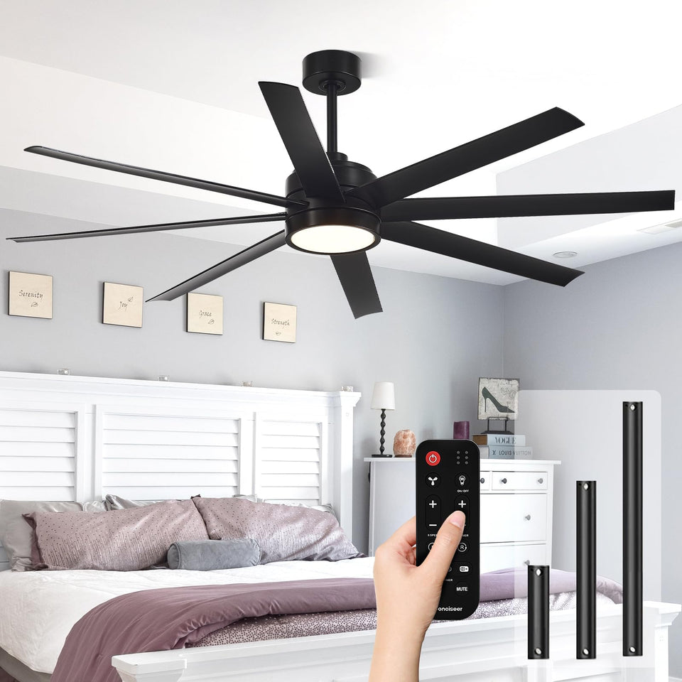Conciseer 65-inch ceiling fan with light for living rooms and bedrooms