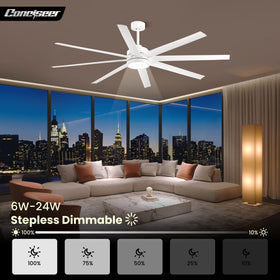 Conciseer 8-blade design delivers strong airflow with low noise