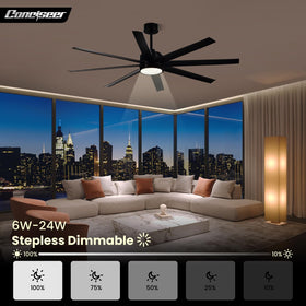 Conciseer eight-blade ceiling fan for balanced air circulation