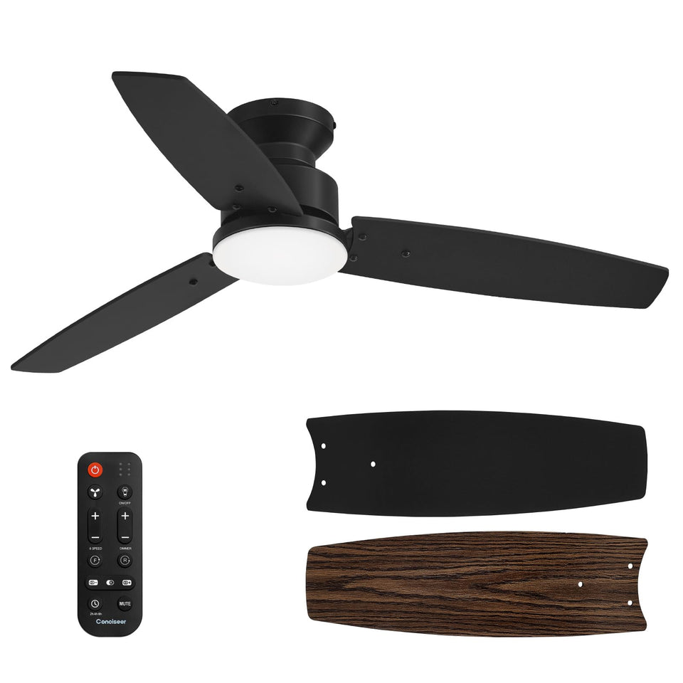 Conciseer Modern 42-Inch Ceiling Fan with Light, stylish dual-color blades for living spaces