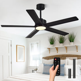 Conciseer 52-inch fan with light in black for large living rooms
