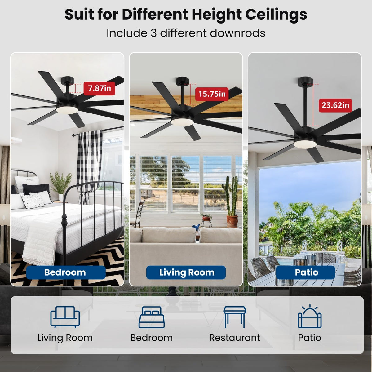 Conciseer remote control enables seamless speed and light control.