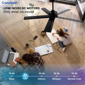 Conciseer remote control interface for light and fan adjustments