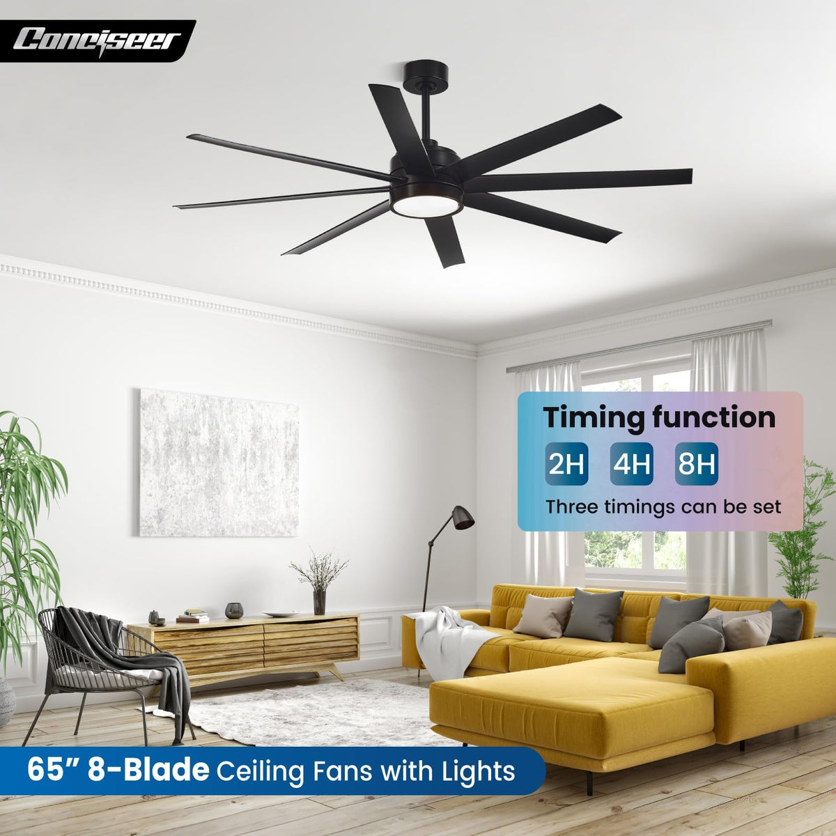 Conciseer super thin ceiling fan design fits modern interiors