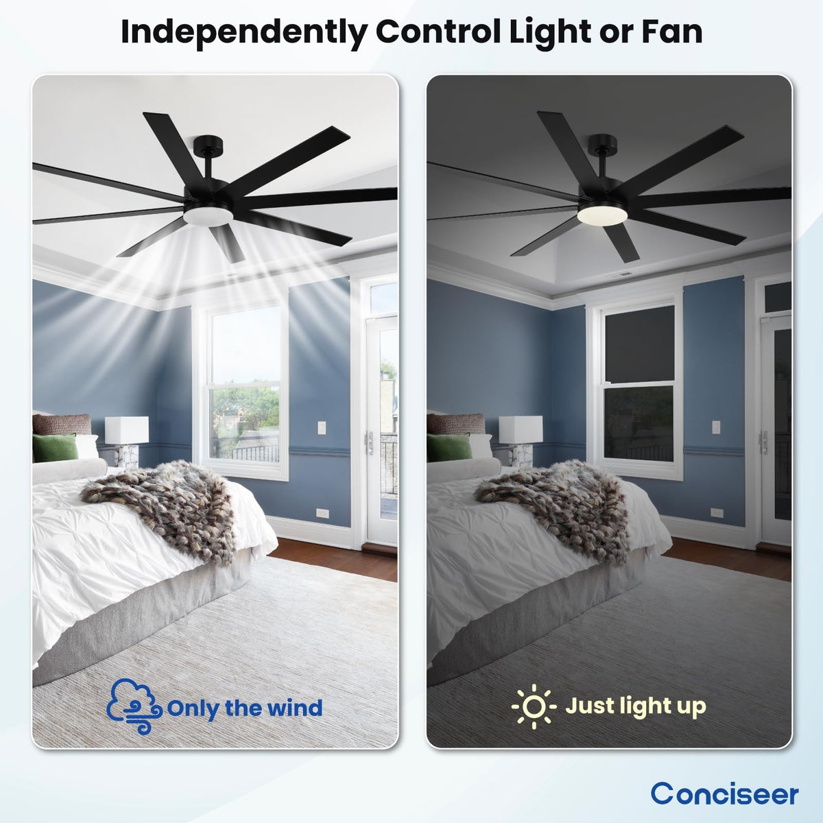 Conciseer wood grain finish with black accents suits many rooms.