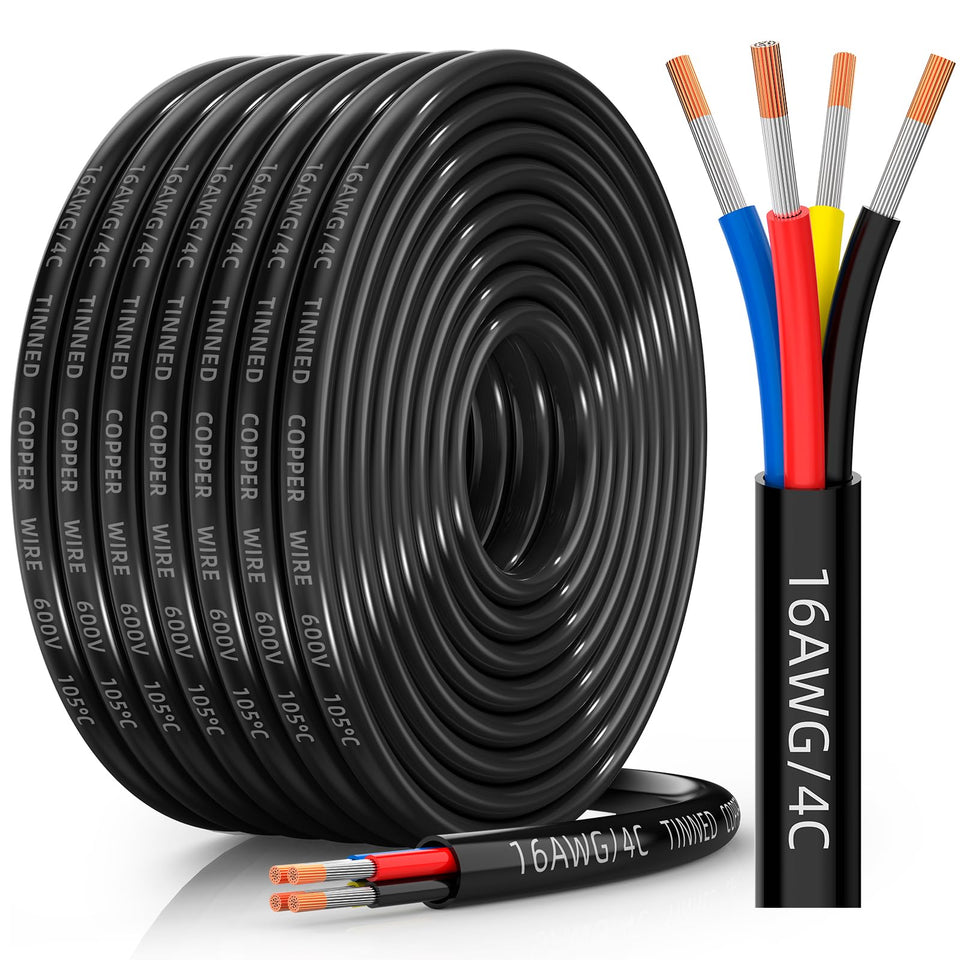 CONEPY 16G-4 conductor wire close-up showing flexible low-voltage power readiness